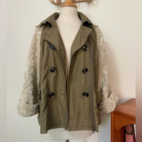 Hei Hei by Anthropologie Sequin Distressed Double Breasted Jacket - Picture 3 of 11